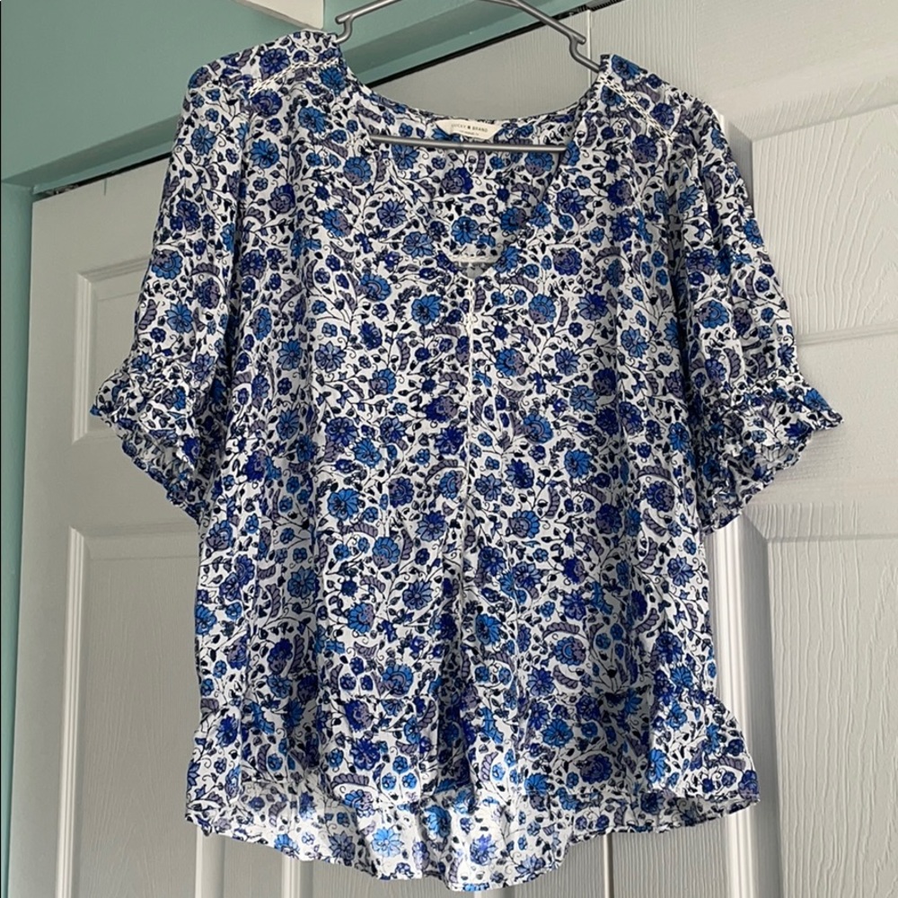 Lucky Brand Cottagecore V- Neck Blouse